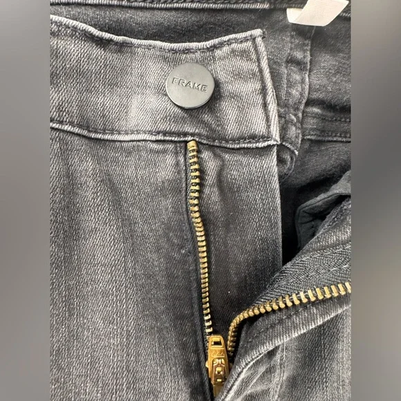 FRAME Le Skinny De Jeanne Distressed Gray Jeans - Picture 7 of 9